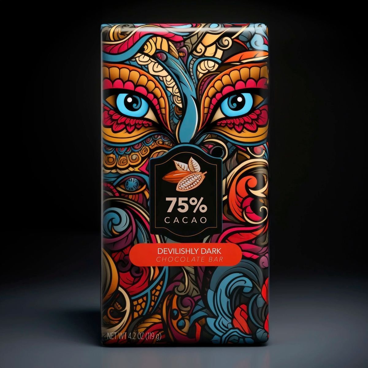 Unbranded chocolate bar package design concept