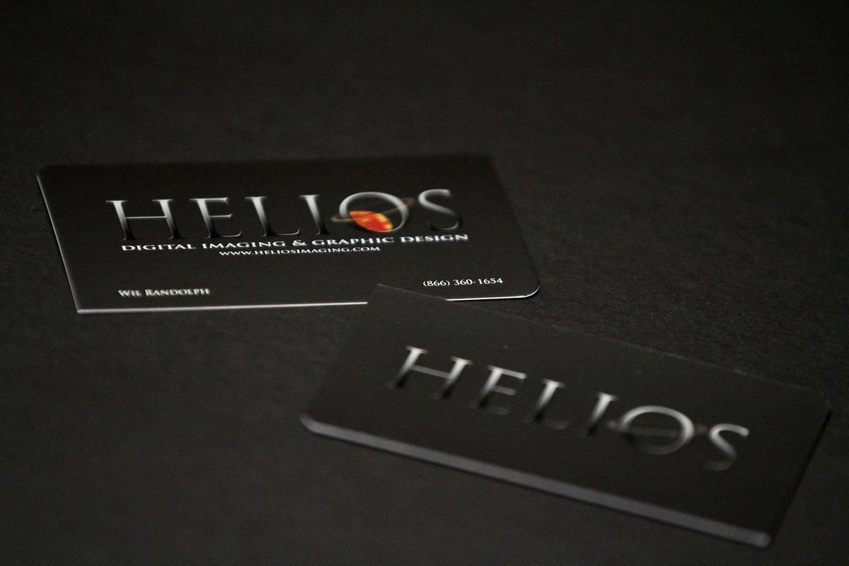 Silk die-cut spot varnish business card