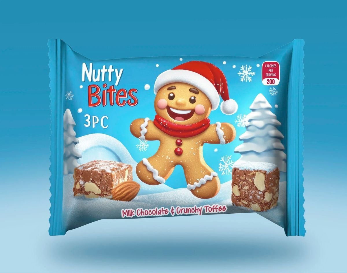 Whimsical holiday themed package design concept on film