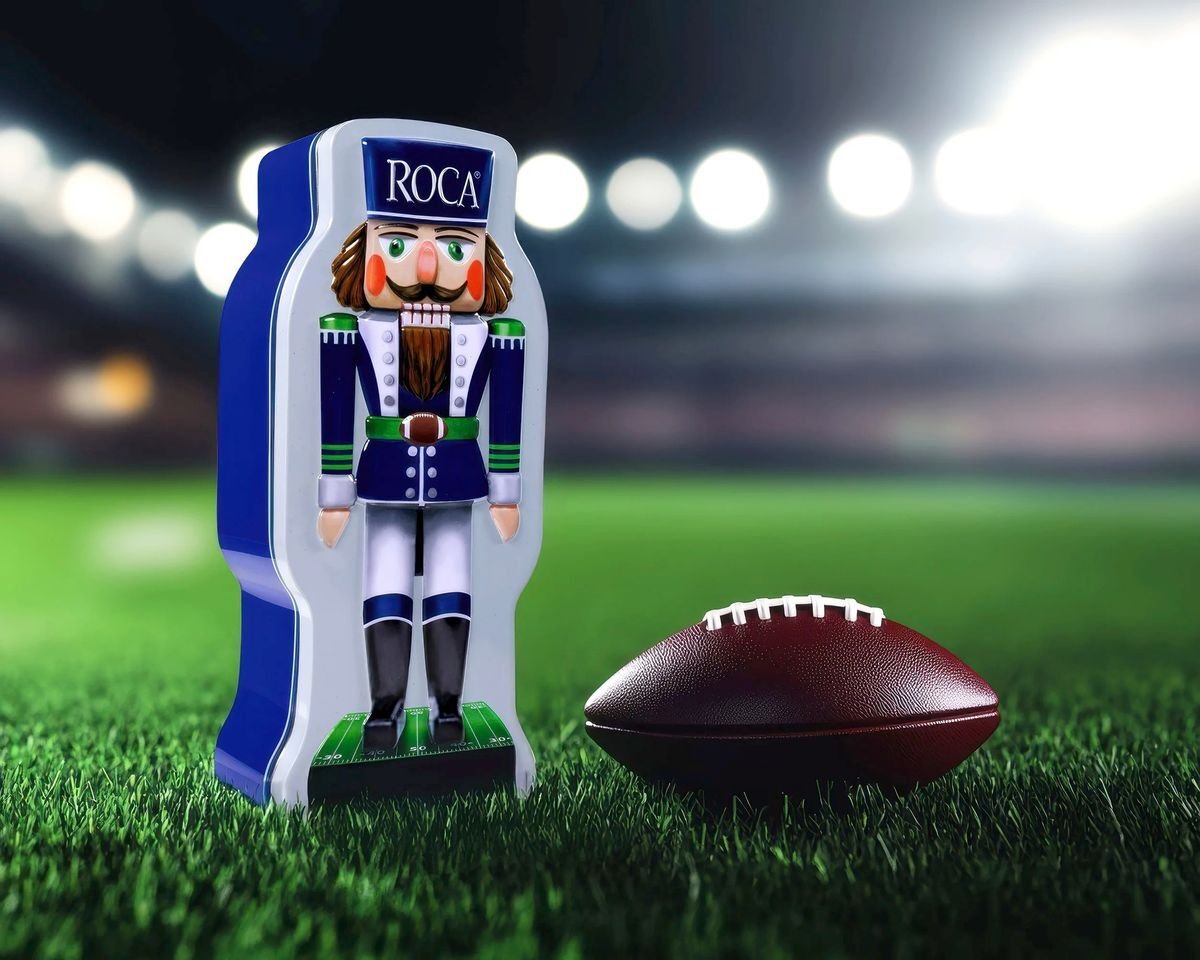 Holiday / sports themed package design on tin